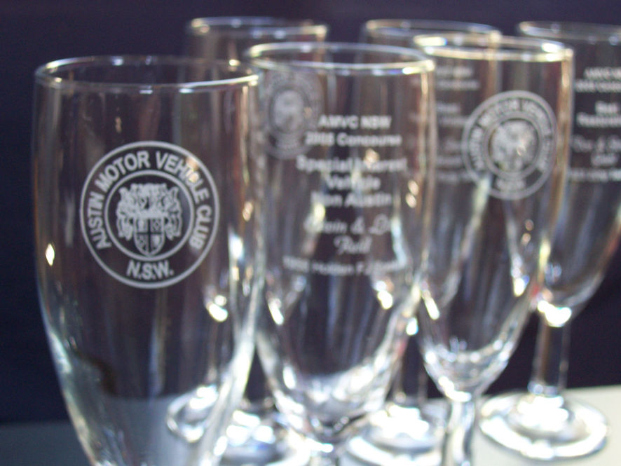 Engraved wine glasses can also be used as awards for special events