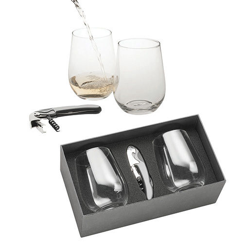 Stemless wine glass gift set