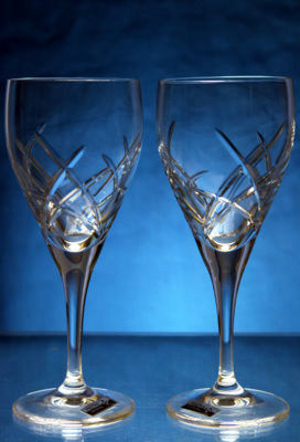 Cut crystal wine glasses