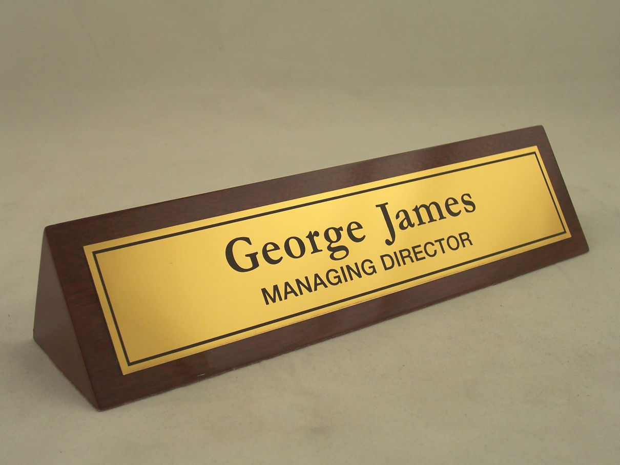 Walnut name bar